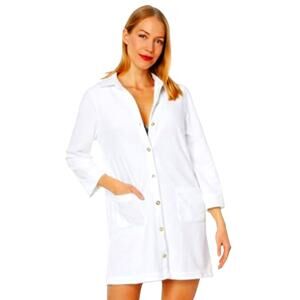 Lilly Pulitzer Natalie Terry Swim Cover-Up Dress White Size Large